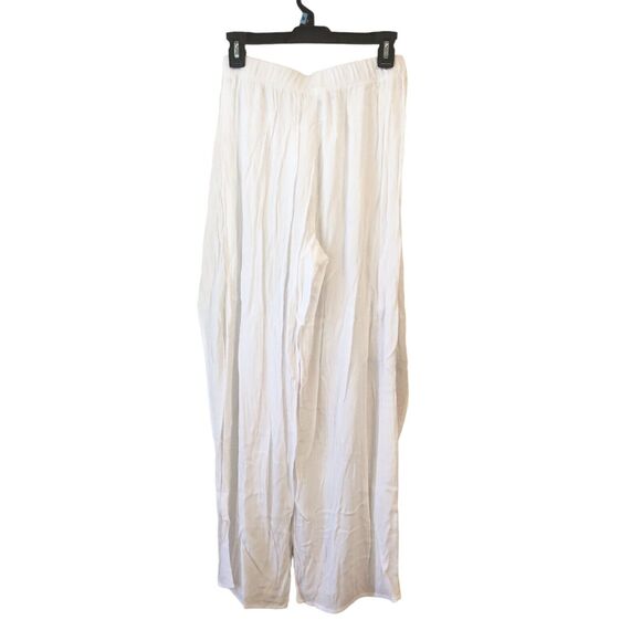 NEW Kona Sol Swim Tie Front Cover Up Pants Side Split White Size Small 4 - 6 - Picture 6 of 8